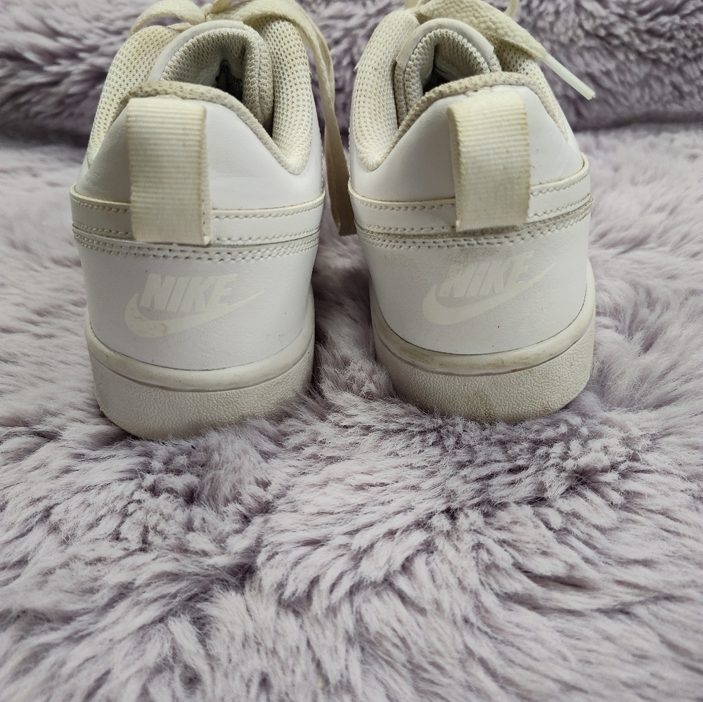Nike Air Force 1 Mid White Leather Lace Up Shoes Size 6 - Picture 5 of 11